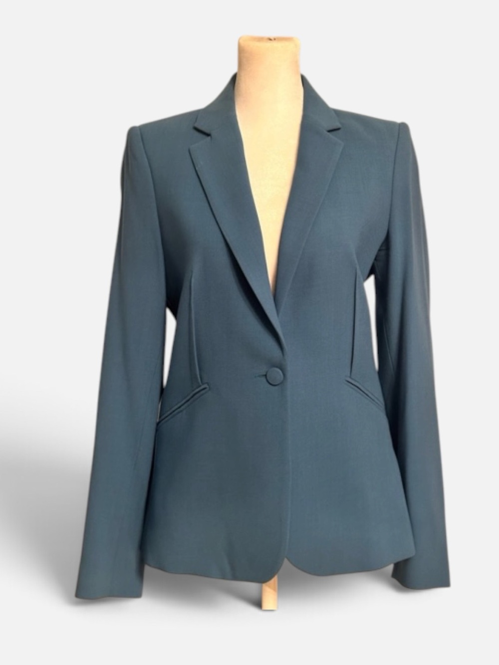 Reiss Women's Teal Blue Single-Button Tailored Blazer